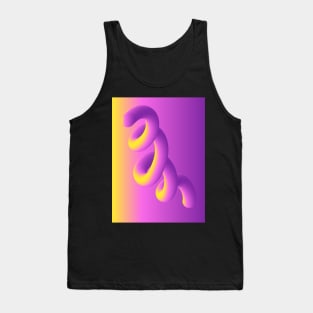 Fluid orange geometric shape. Pink worm Tank Top